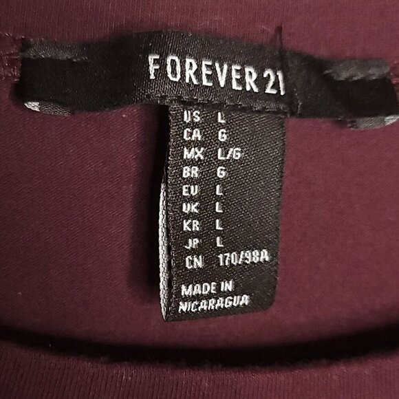 Forever 21 Plum Purple Long Sleeve Stretchy Knit Dress Large - Picture 3 of 4